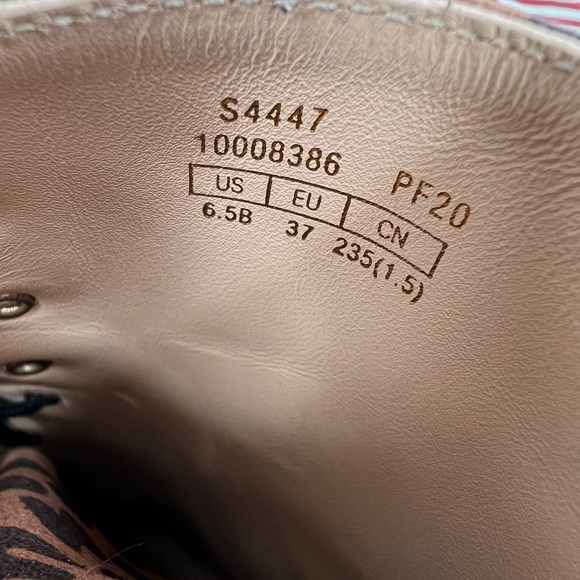 STUART WEITZMAN Sondra Leopard Cheetah Suede Leather Combat Boots US 6.5 - EU 37 - Picture 7 of 11